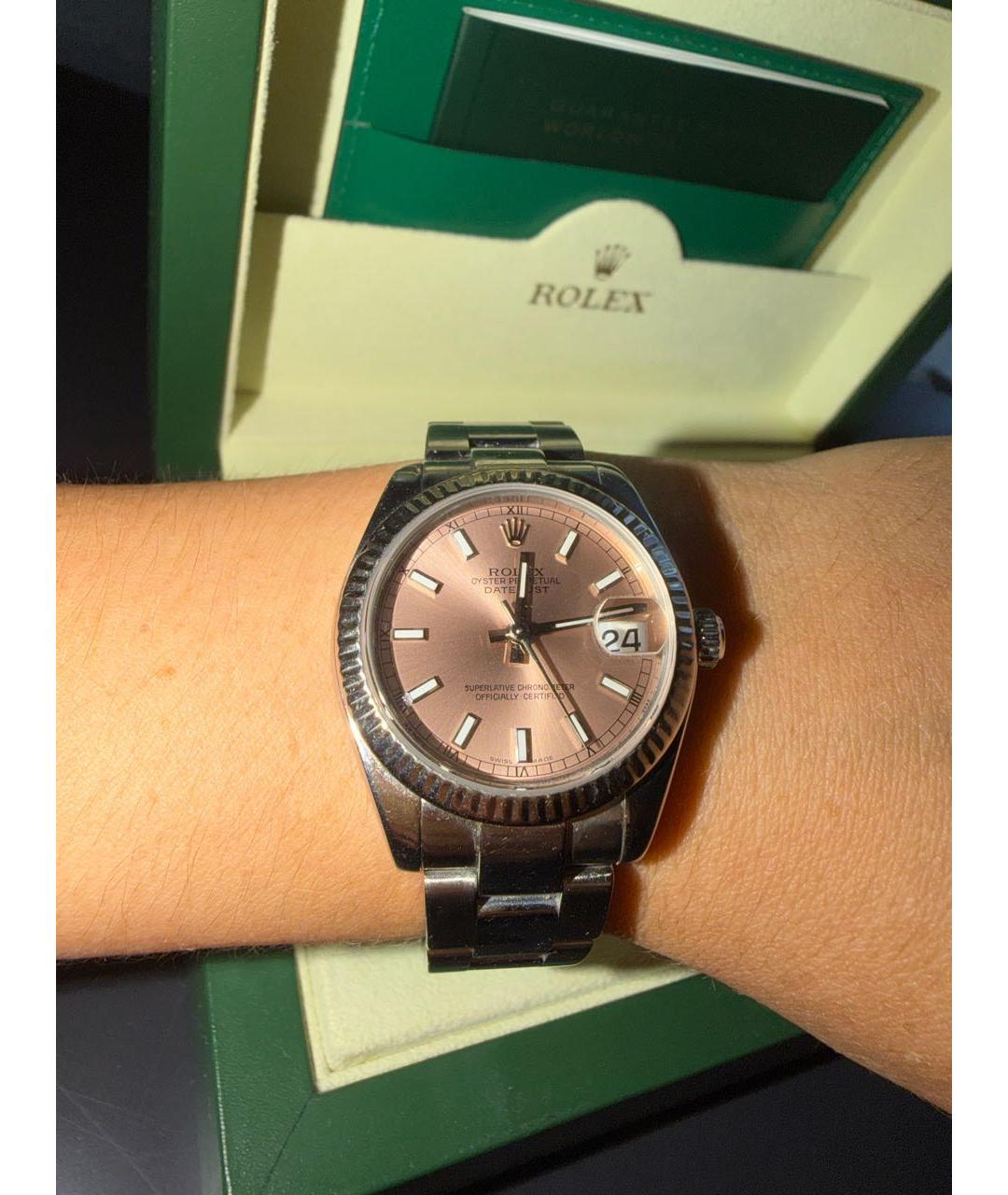 ROLEX Серебряные часы из белого золота, фото 5