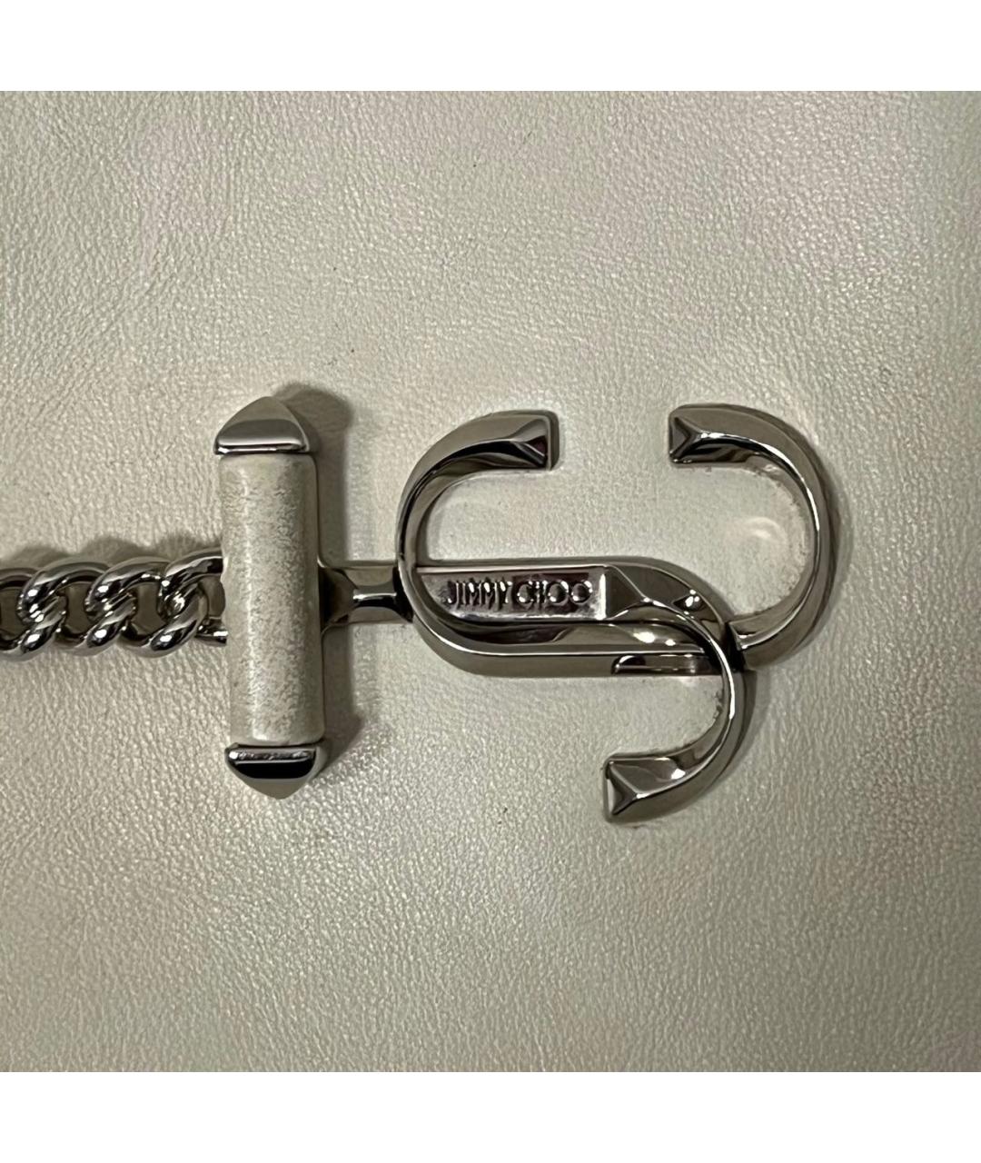 JIMMY CHOO Белая кожаная сумка с короткими ручками, фото 4