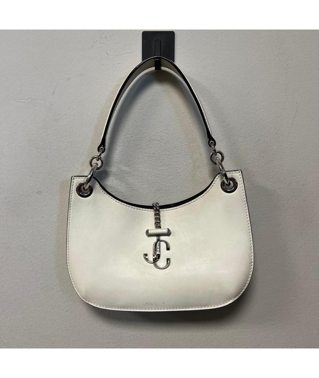 JIMMY CHOO Белая кожаная сумка с короткими ручками, фото 2