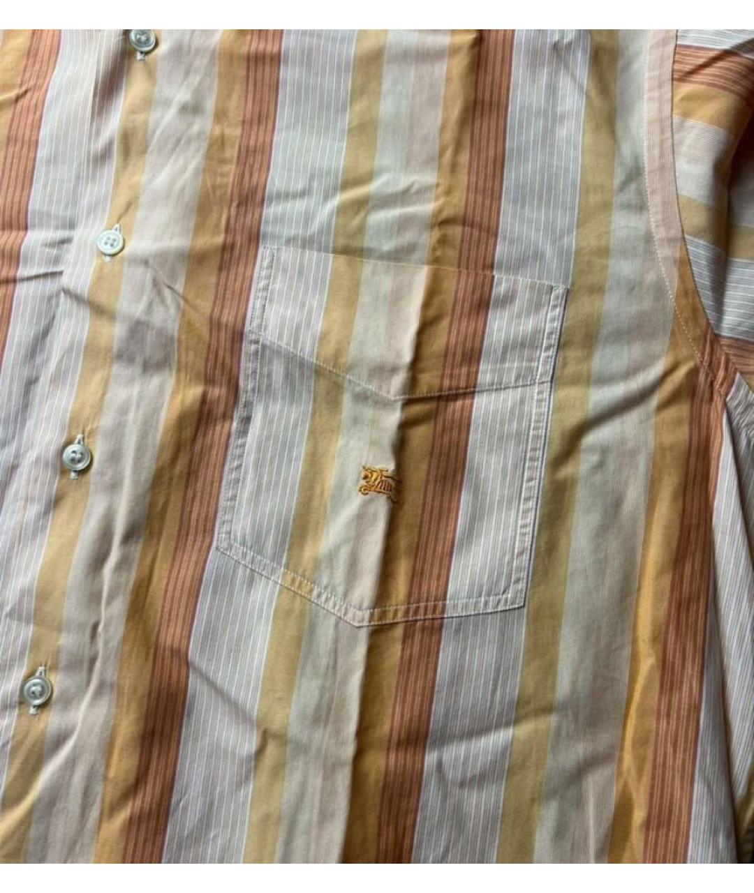 BURBERRY Оранжевая хлопковая кэжуал рубашка, фото 3