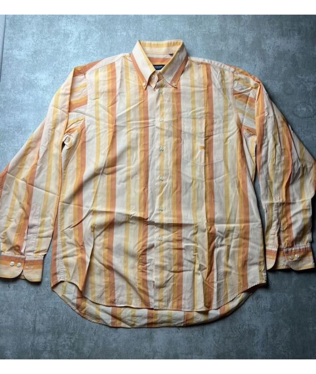 BURBERRY Оранжевая хлопковая кэжуал рубашка, фото 7