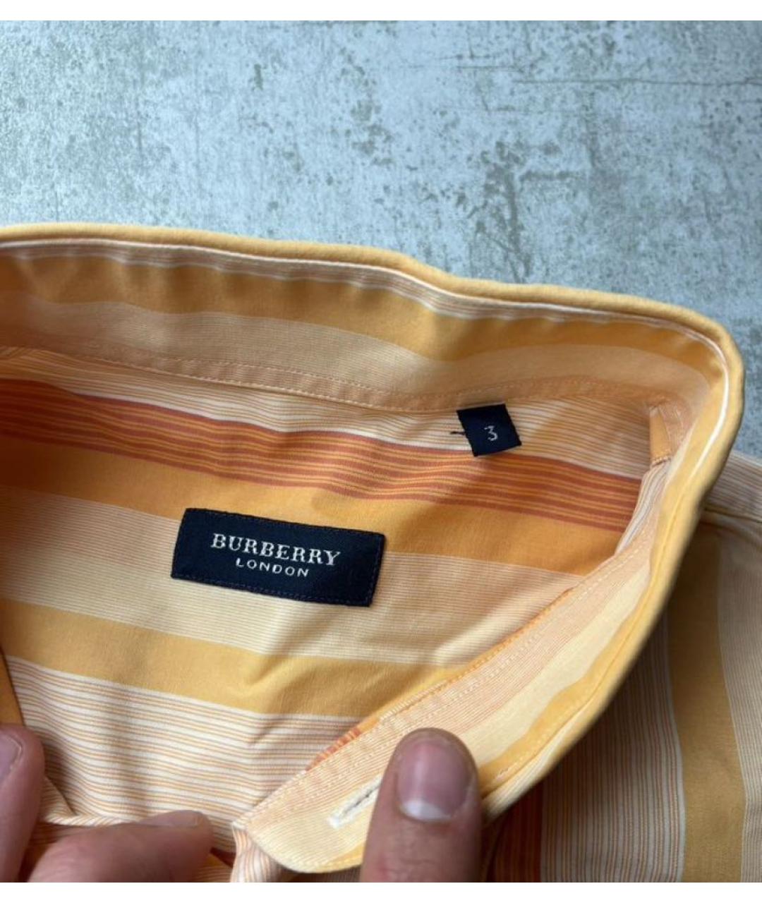 BURBERRY Оранжевая хлопковая кэжуал рубашка, фото 4