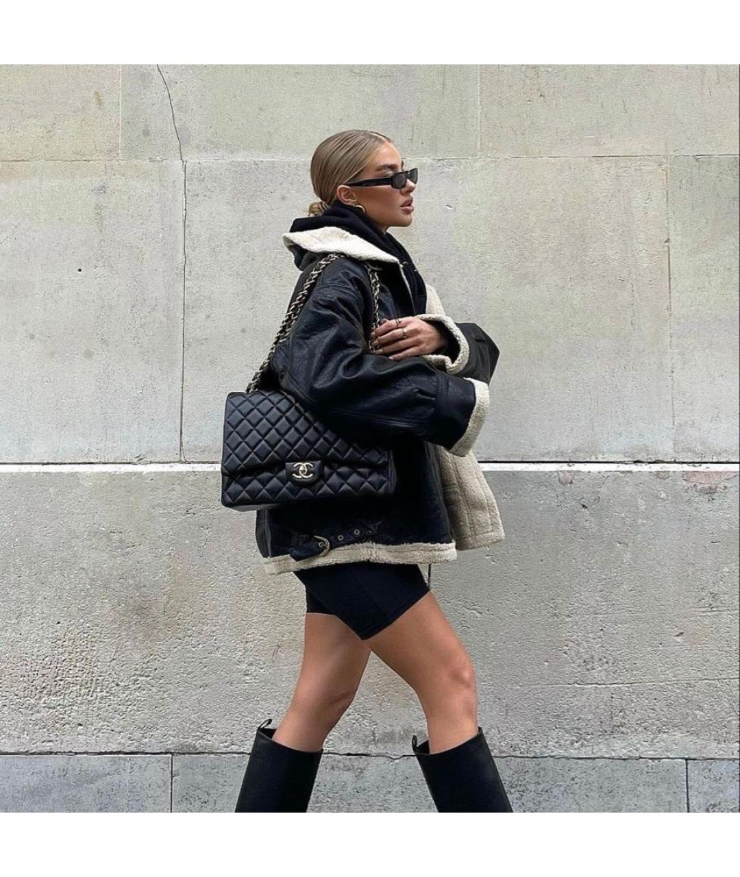 CHANEL Черная кожаная сумка через плечо, фото 7