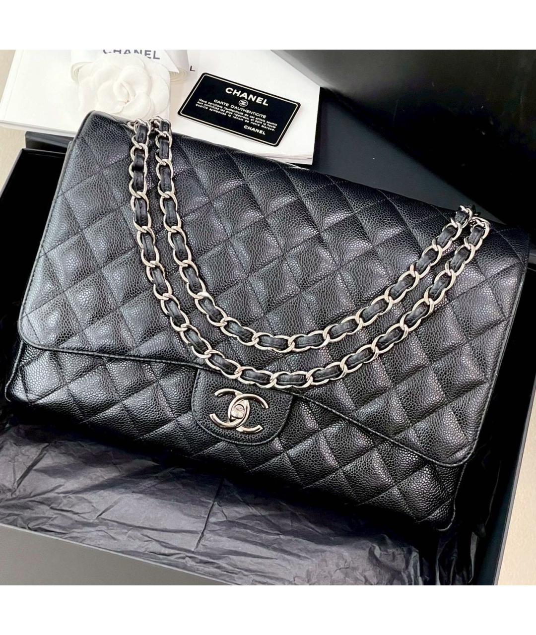 CHANEL Черная кожаная сумка через плечо, фото 2