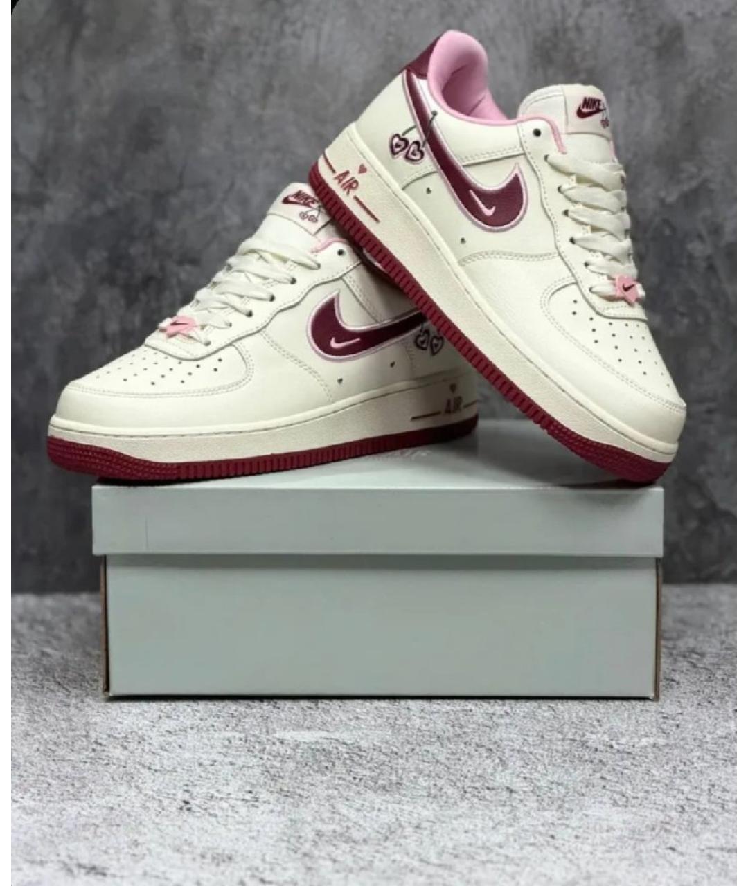 NIKE Бордовые кожаные кроссовки, фото 2