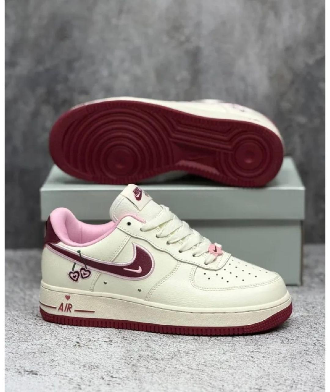 NIKE Бордовые кожаные кроссовки, фото 5