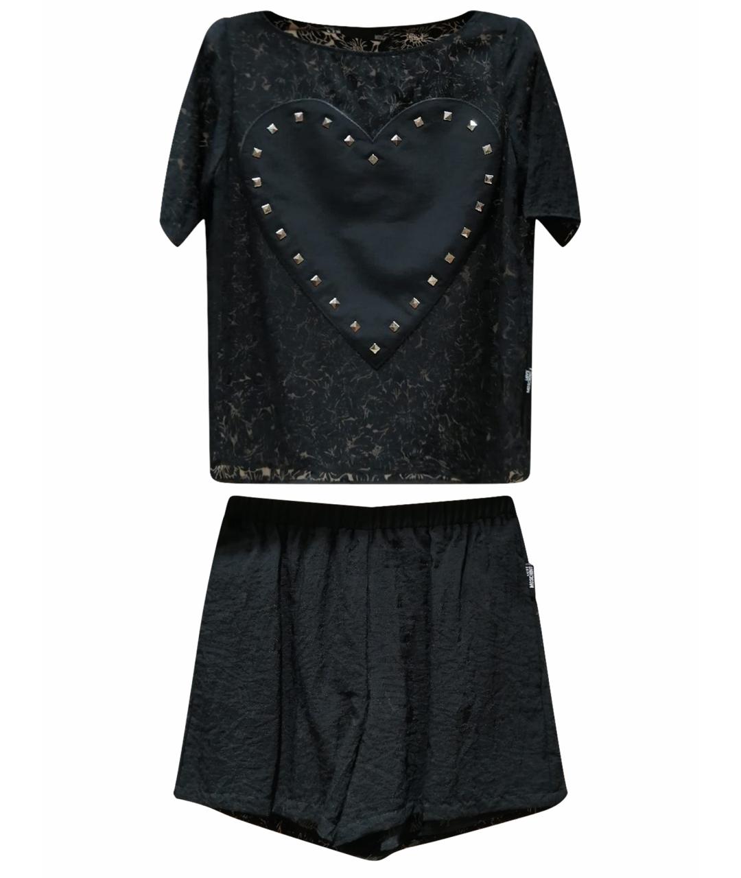 LOVE MOSCHINO Черный вискозный костюм с брюками, фото 1