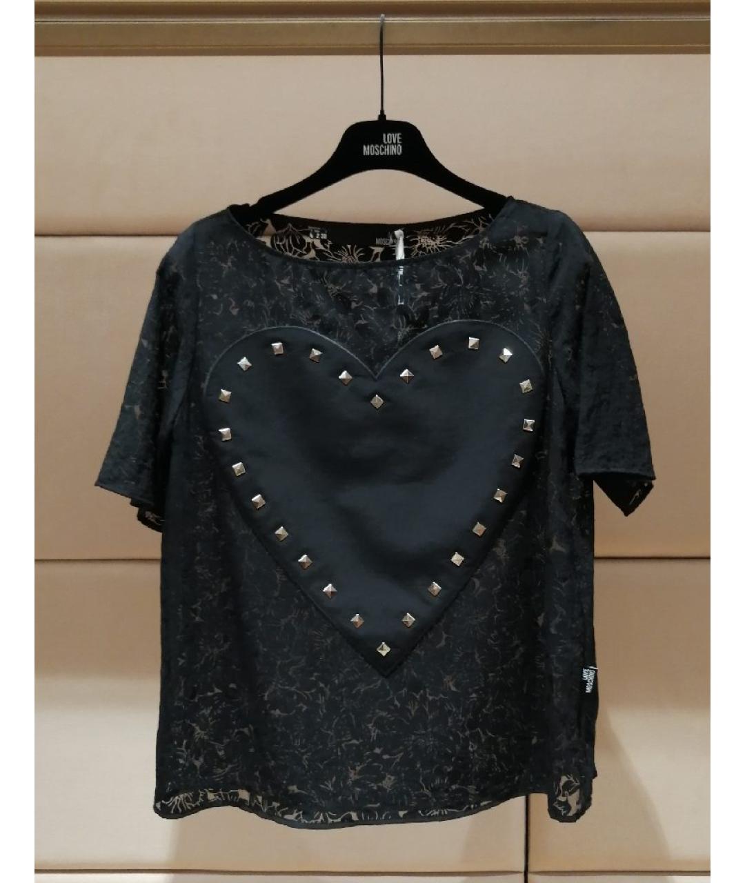 LOVE MOSCHINO Черный вискозный костюм с брюками, фото 5