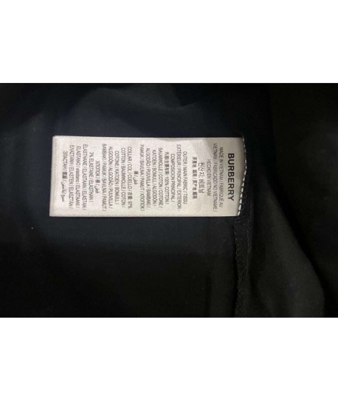 BURBERRY Черная хлопковая футболка, фото 5