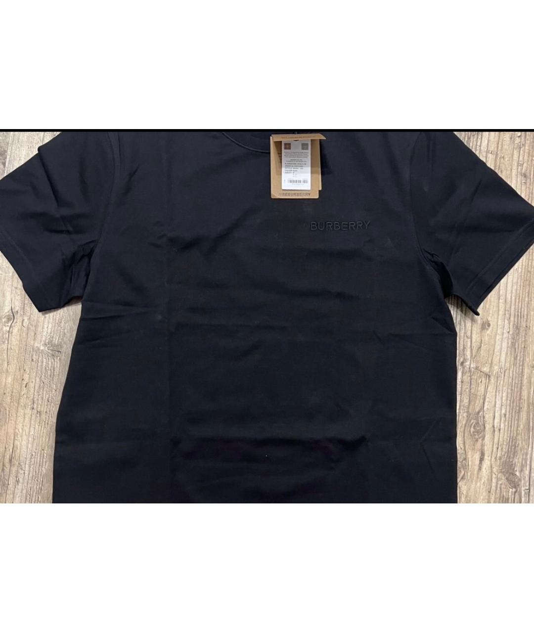 BURBERRY Черная хлопковая футболка, фото 1