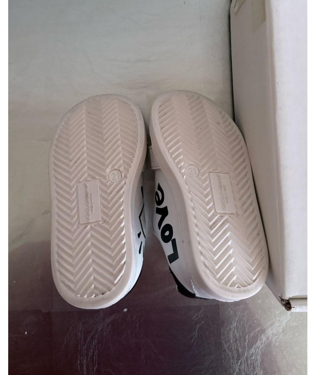 DOLCE&GABBANA Белые кожаные кеды, фото 5