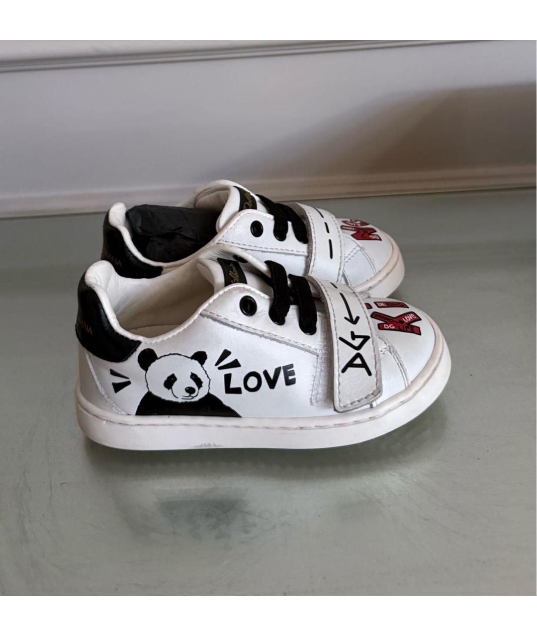 DOLCE&GABBANA Белые кожаные кеды, фото 7