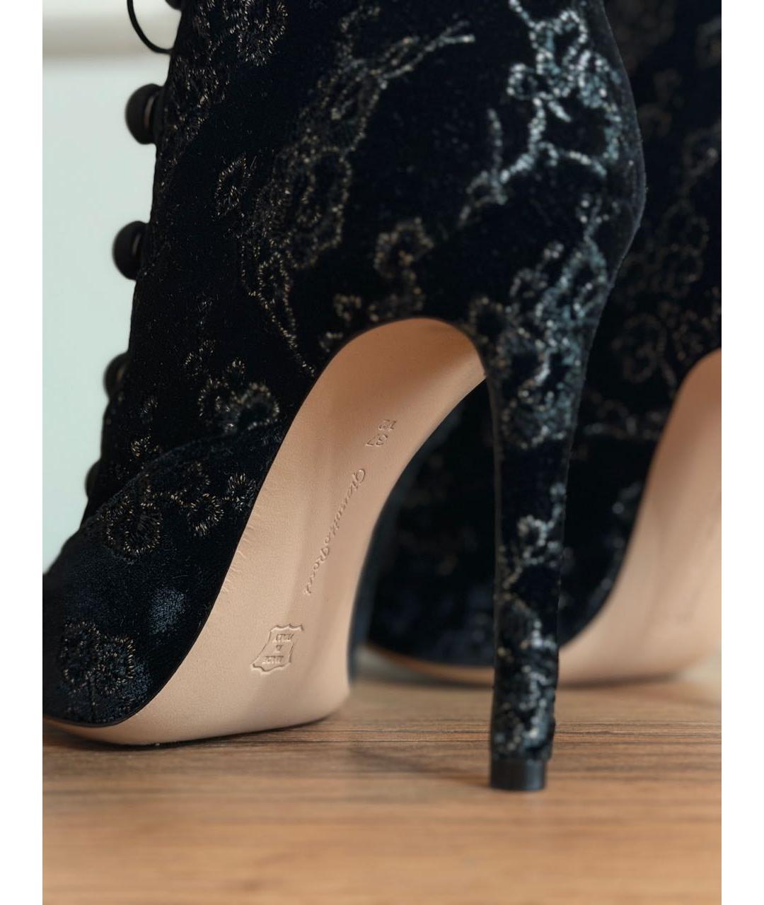 GIANVITO ROSSI Черные кожаные ботильоны, фото 4