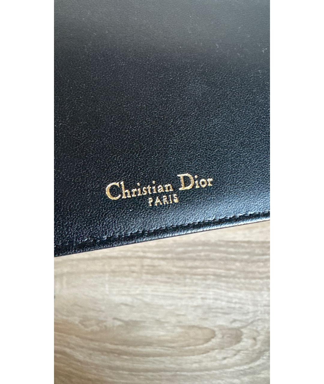CHRISTIAN DIOR Черный кожаный кардхолдер, фото 3