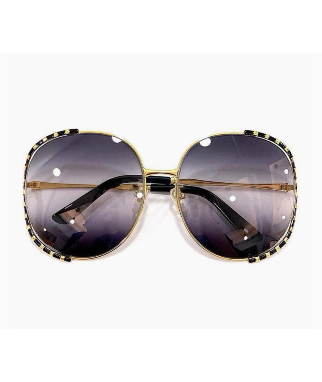 GUCCI Золотые металлические солнцезащитные очки, фото 9