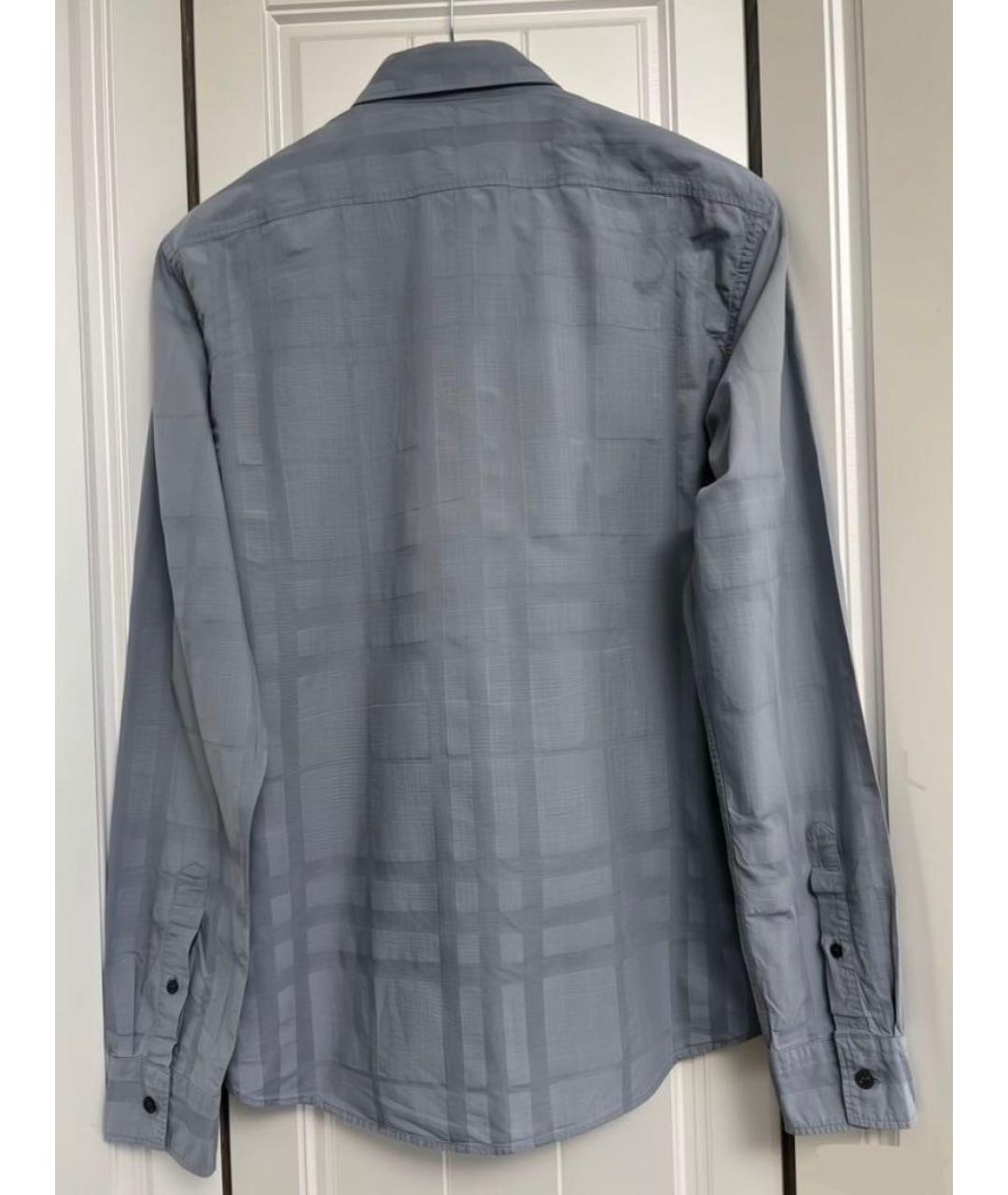 BURBERRY Голубая хлопковая кэжуал рубашка, фото 2