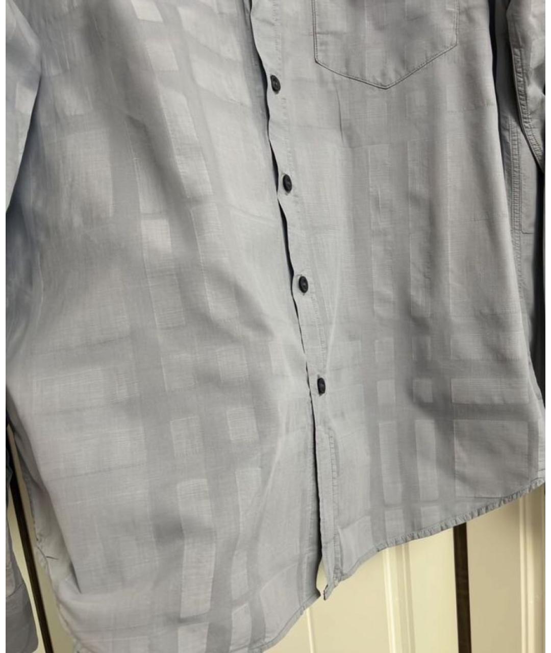 BURBERRY Голубая хлопковая кэжуал рубашка, фото 3