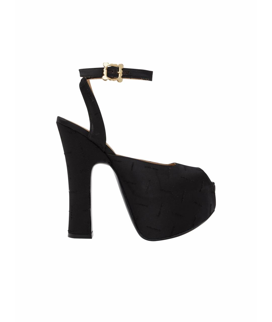 VIVIENNE WESTWOOD Черные текстильные босоножки, фото 1