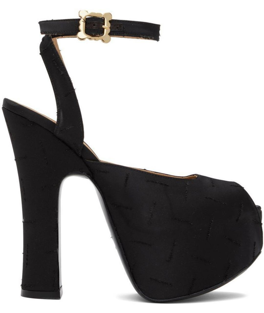 VIVIENNE WESTWOOD Черные текстильные босоножки, фото 5