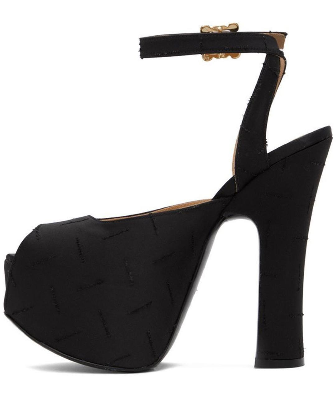 VIVIENNE WESTWOOD Черные текстильные босоножки, фото 2