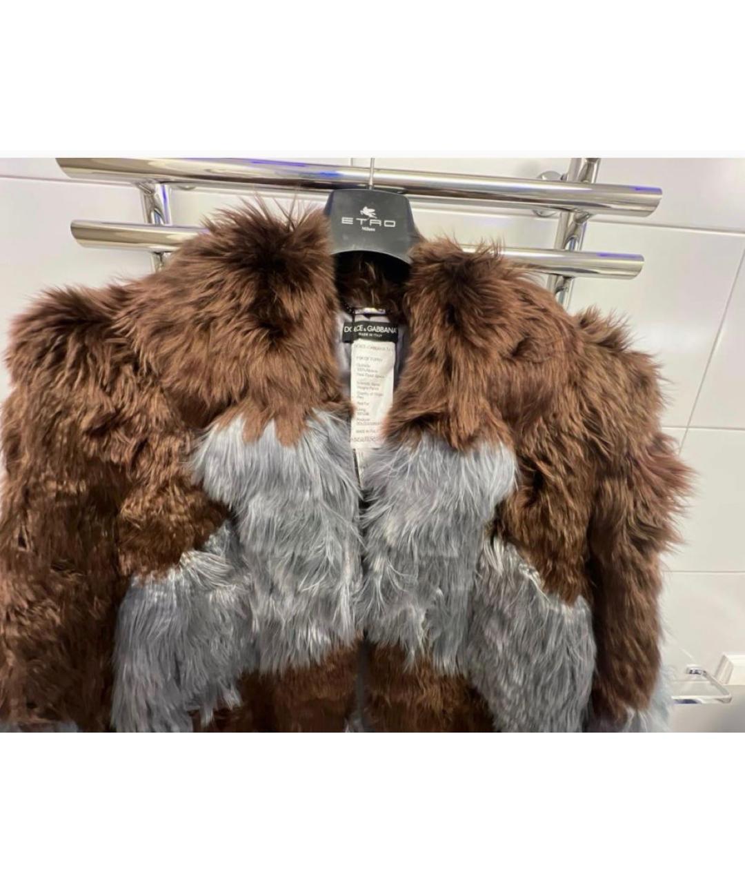 DOLCE&GABBANA Коричневая меховая шуба, фото 4