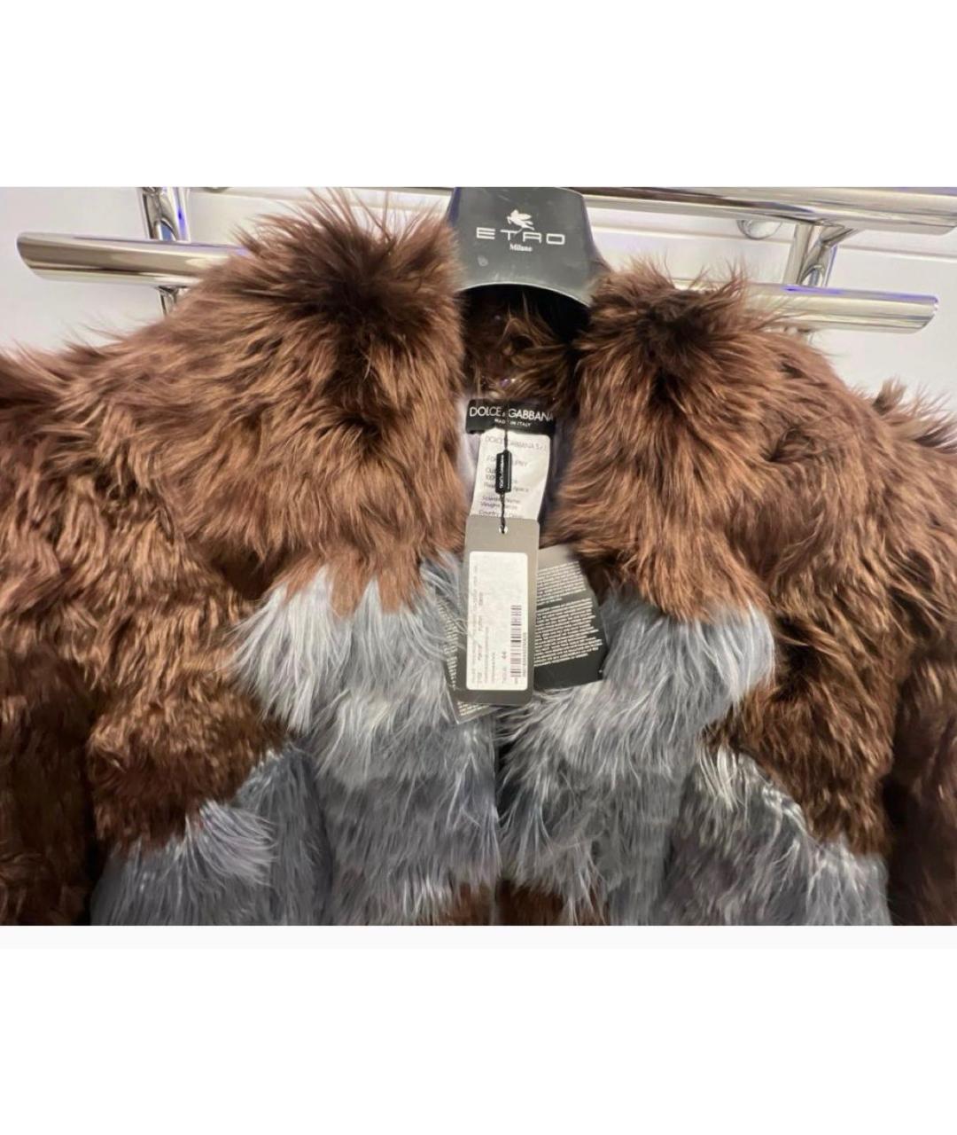 DOLCE&GABBANA Коричневая меховая шуба, фото 3