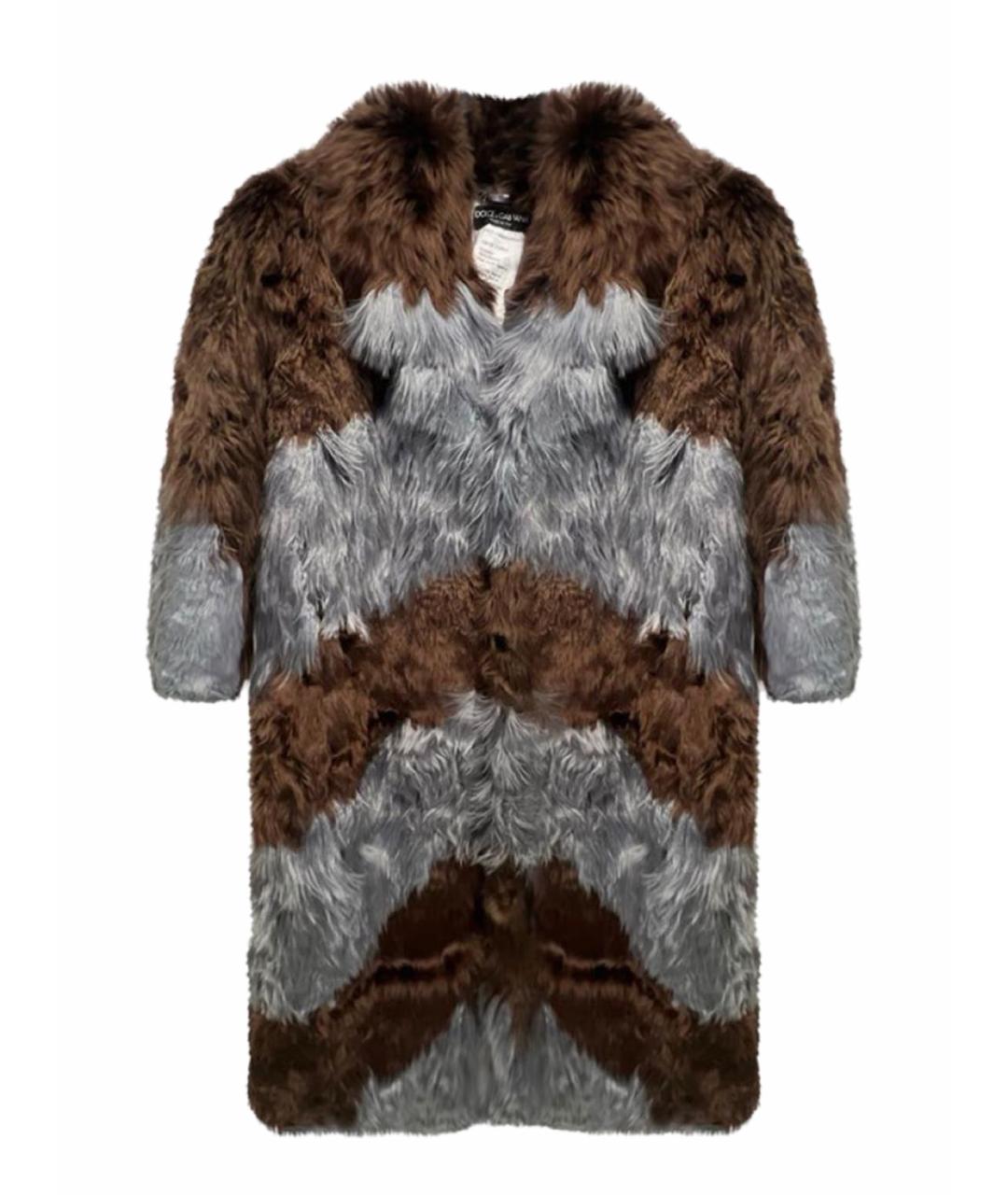 DOLCE&GABBANA Коричневая меховая шуба, фото 1