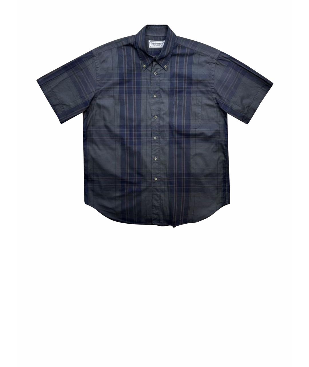 BURBERRY Темно-синяя хлопковая кэжуал рубашка, фото 1