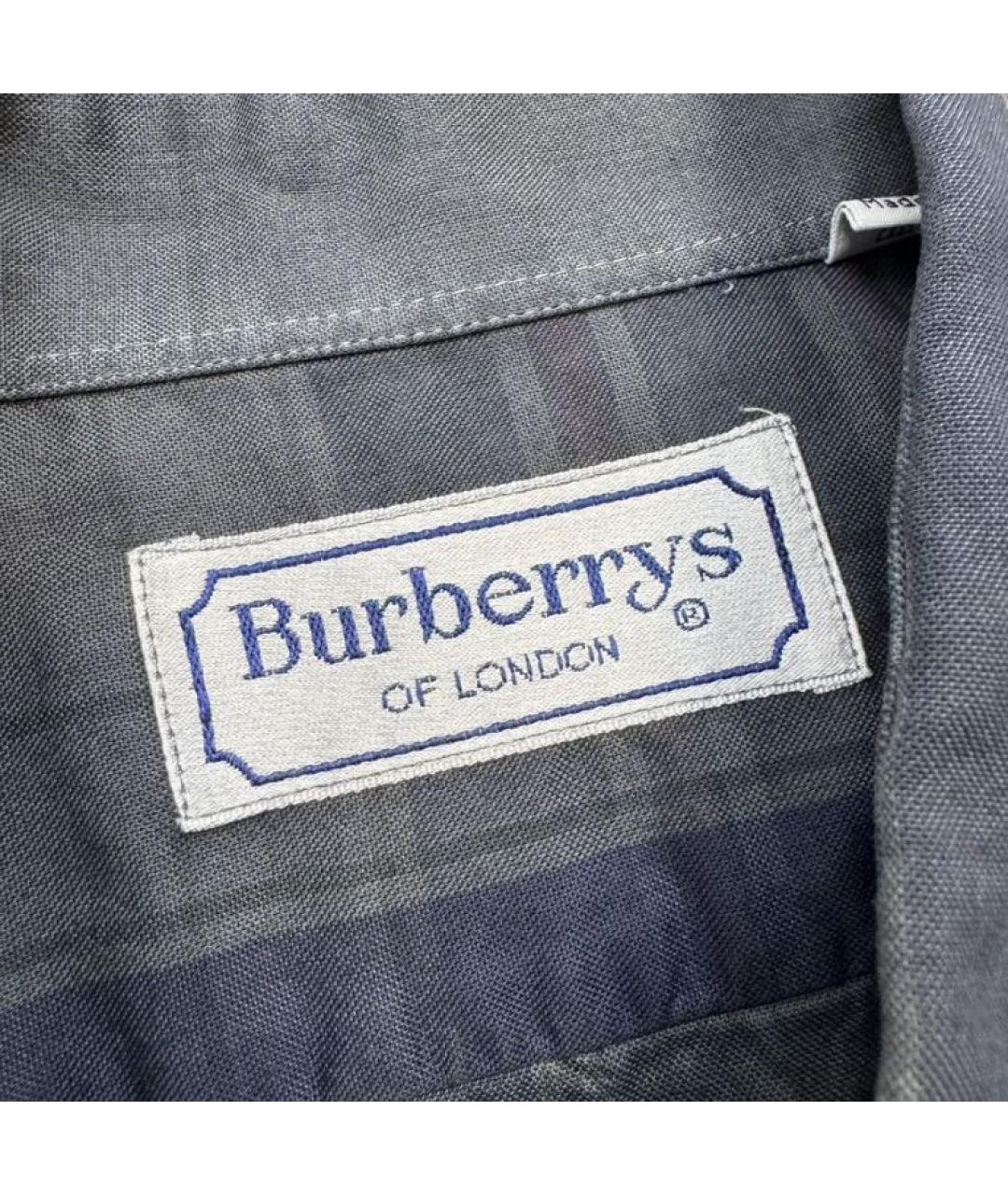 BURBERRY Темно-синяя хлопковая кэжуал рубашка, фото 3
