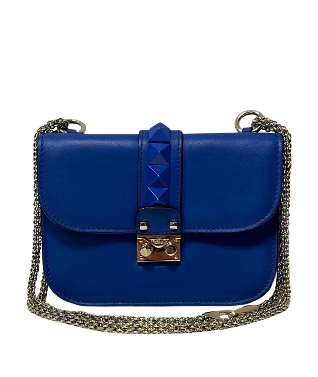 VALENTINO Синяя кожаная сумка через плечо, фото 1