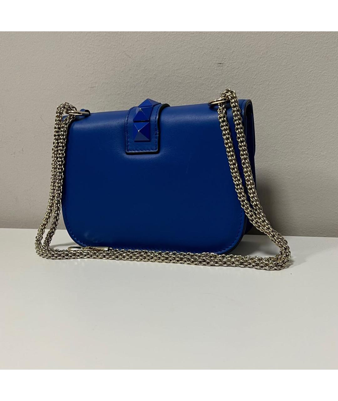 VALENTINO Синяя кожаная сумка через плечо, фото 4