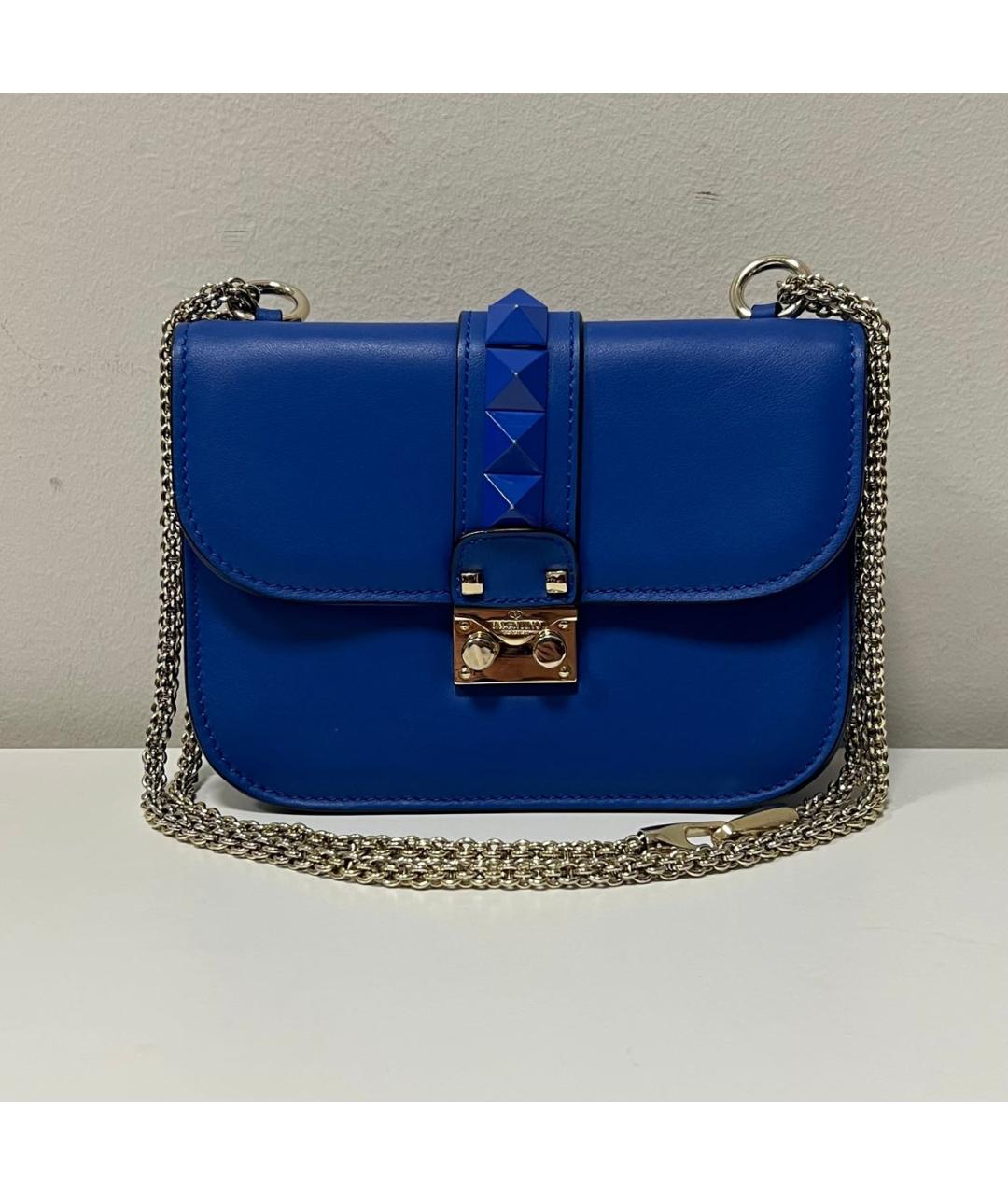 VALENTINO Синяя кожаная сумка через плечо, фото 7