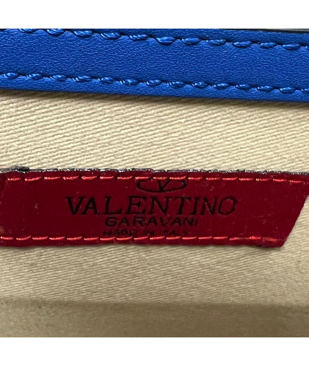 VALENTINO Синяя кожаная сумка через плечо, фото 5
