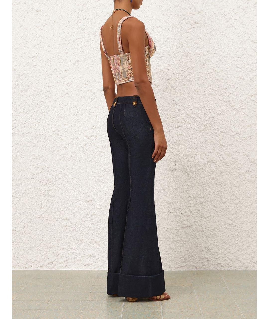 ZIMMERMANN Синие хлопковые джинсы клеш, фото 2