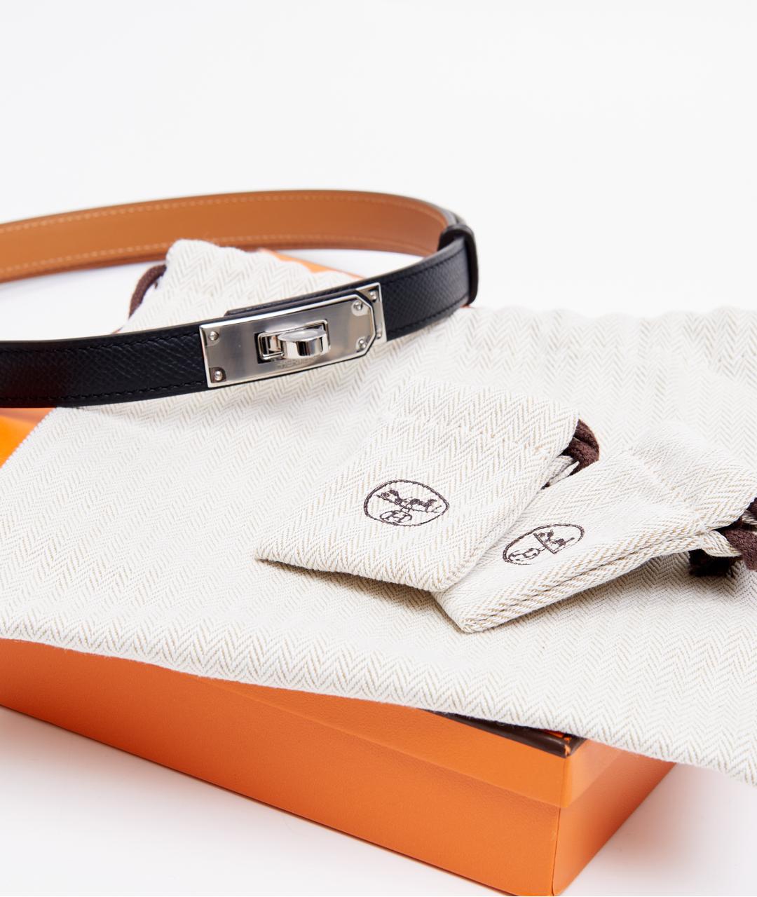 HERMES Черный кожаный ремень, фото 4