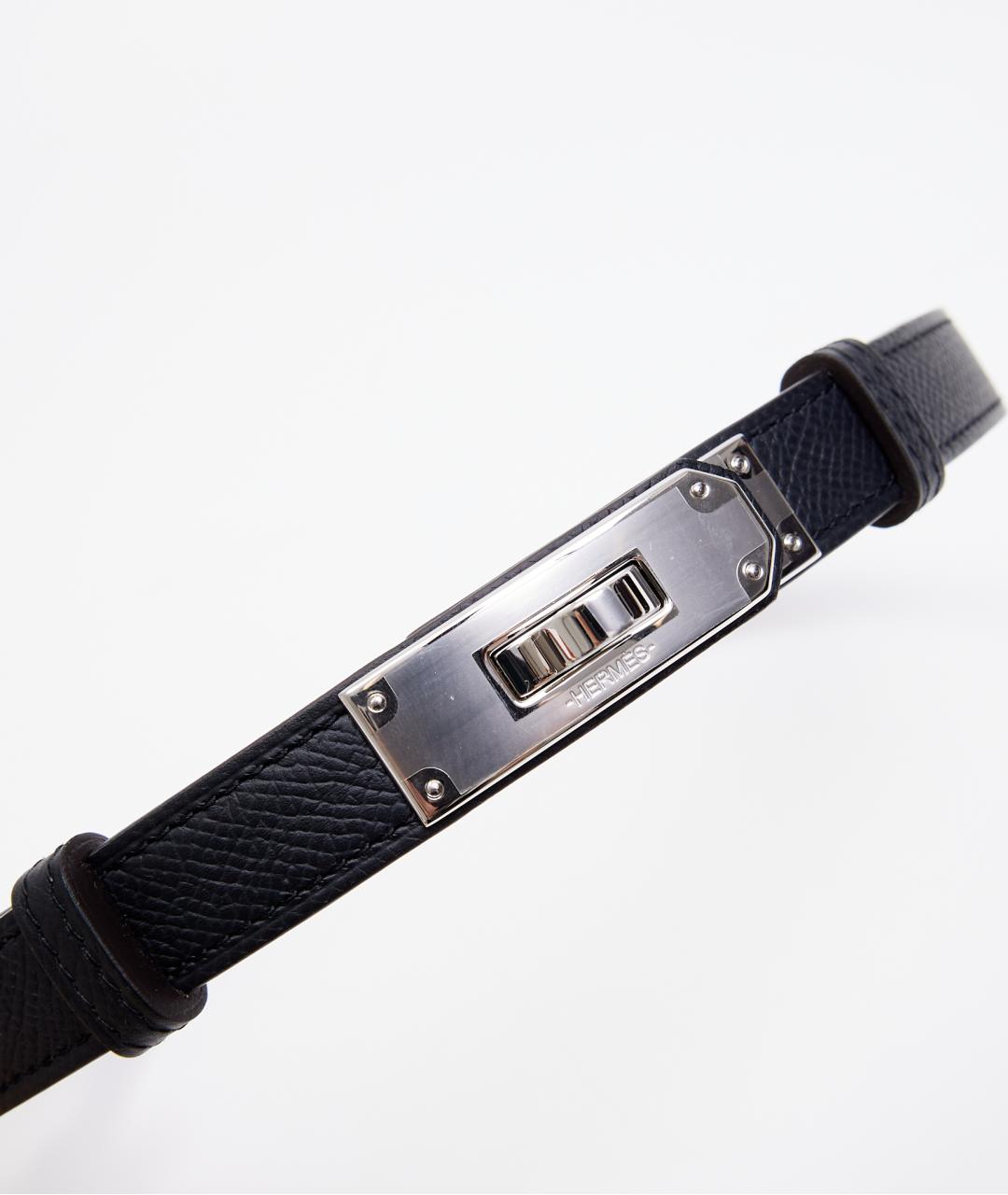HERMES Черный кожаный ремень, фото 2