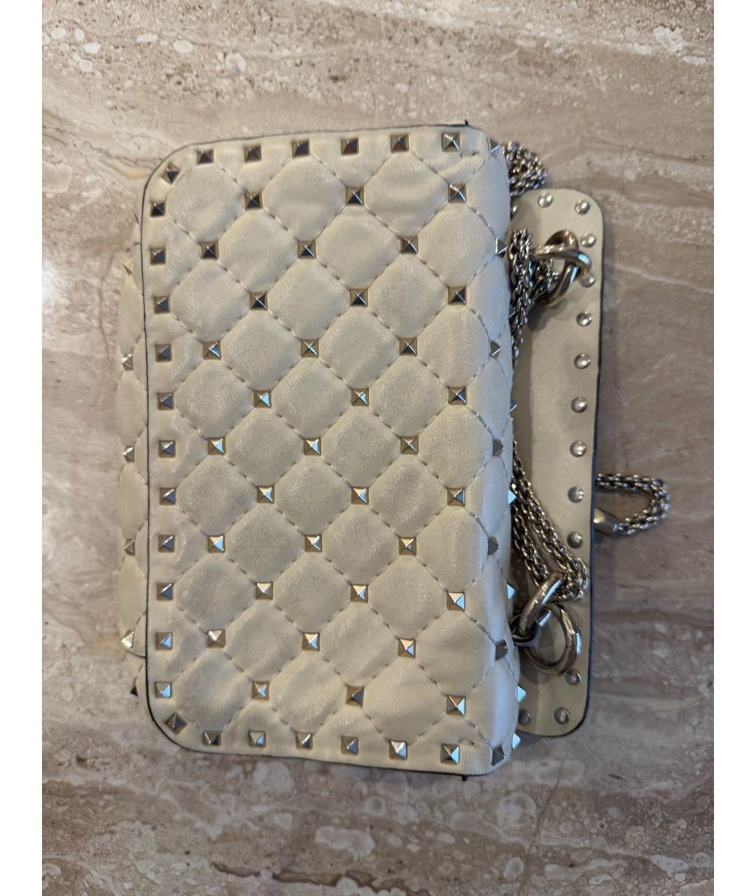 VALENTINO Бежевая кожаная сумка через плечо, фото 7