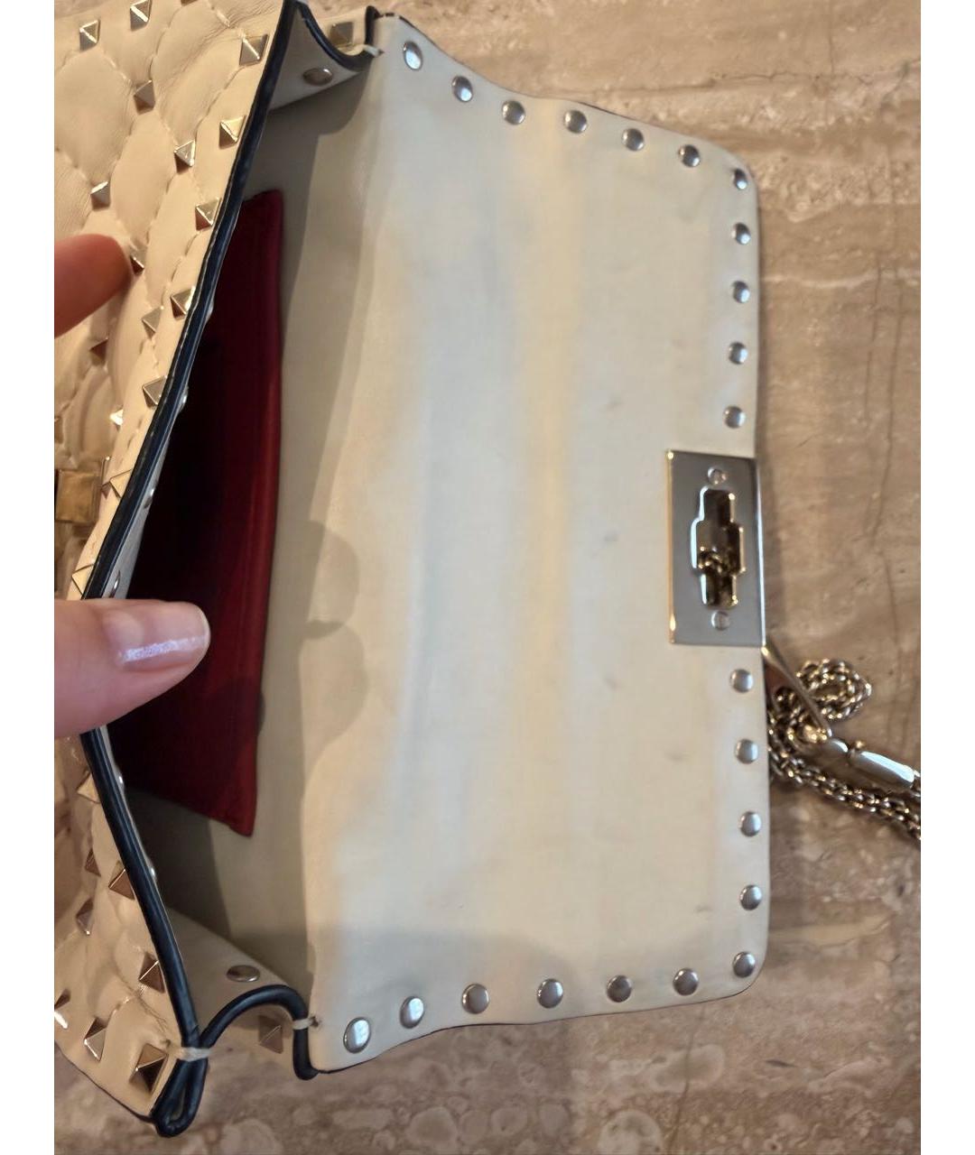 VALENTINO Бежевая кожаная сумка через плечо, фото 4