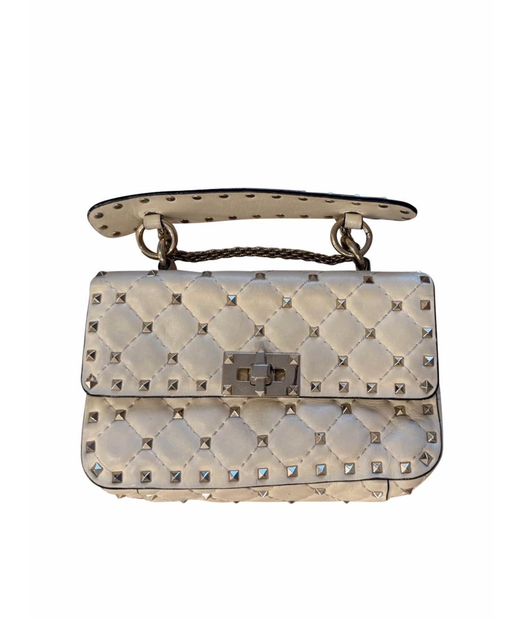 VALENTINO Бежевая кожаная сумка через плечо, фото 1