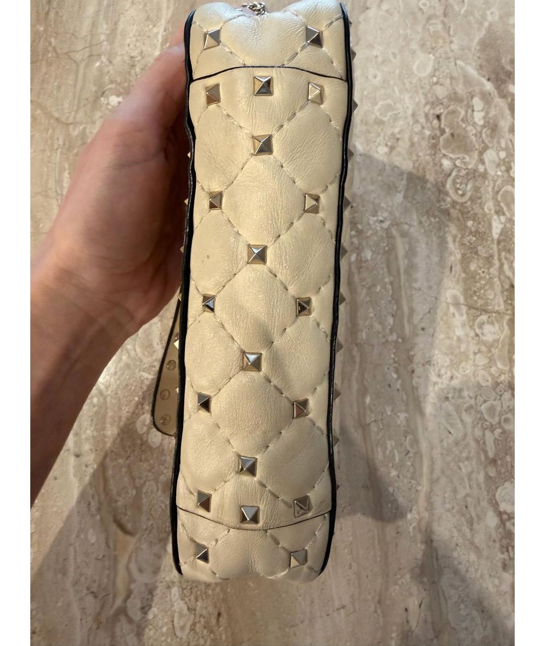 VALENTINO Бежевая кожаная сумка через плечо, фото 3