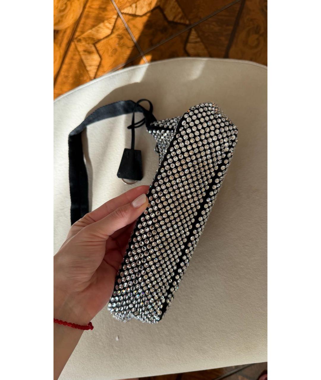 PRADA Серебряная сумка с короткими ручками, фото 5