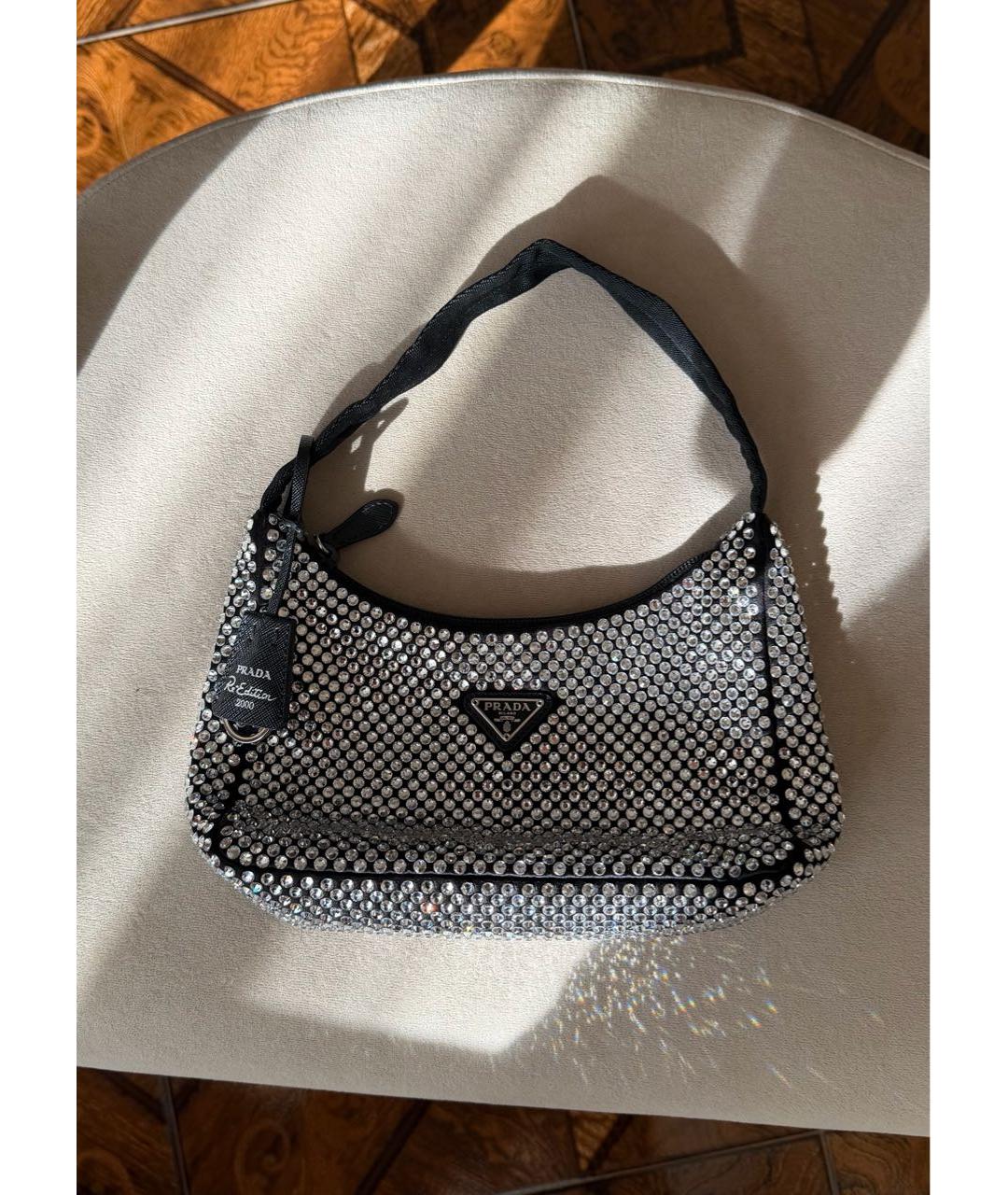 PRADA Серебряная сумка с короткими ручками, фото 7