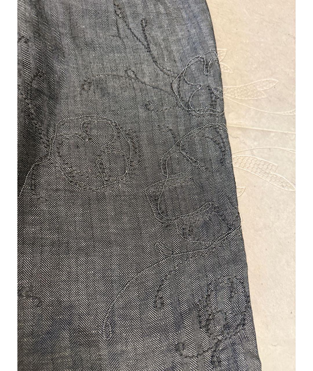 BRUNELLO CUCINELLI Серые хлопковые прямые брюки, фото 2