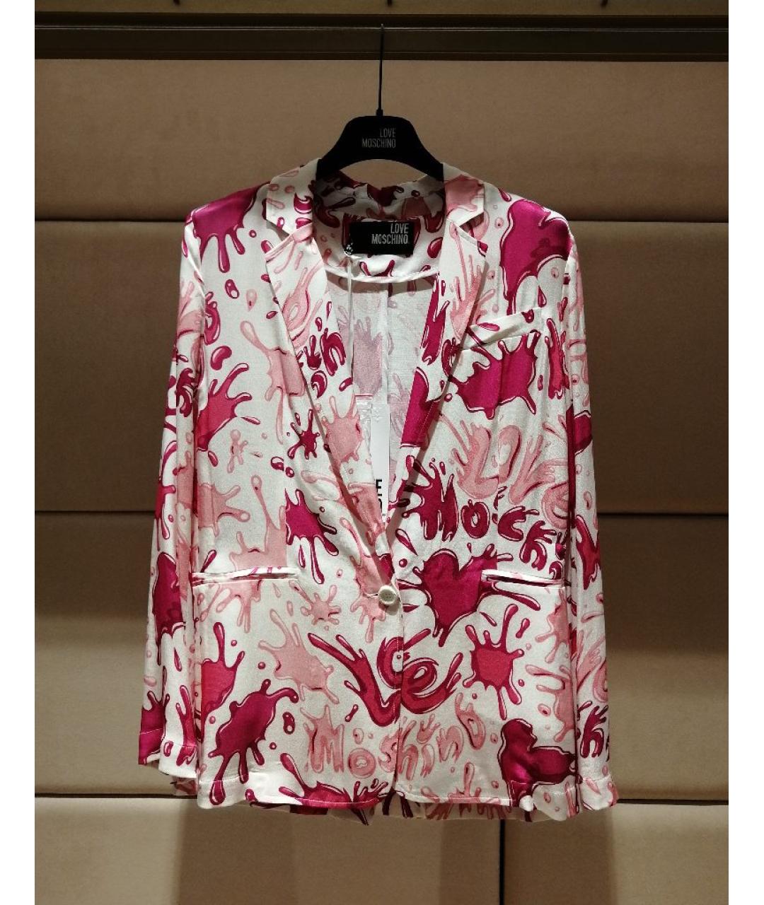 LOVE MOSCHINO Розовый вискозный костюм с брюками, фото 5