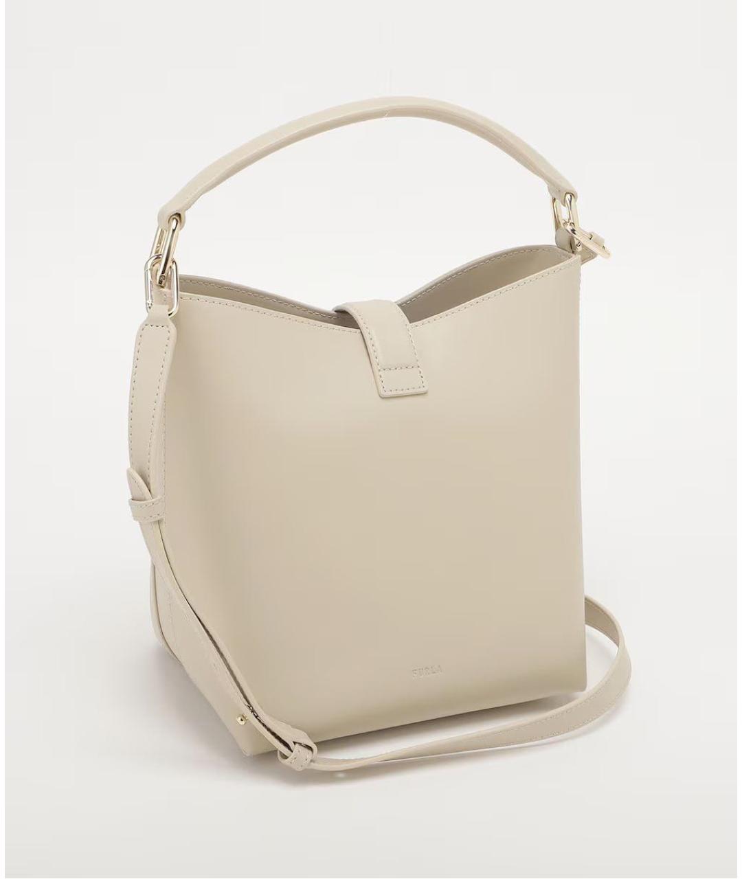 FURLA Бежевая кожаная сумка через плечо, фото 3