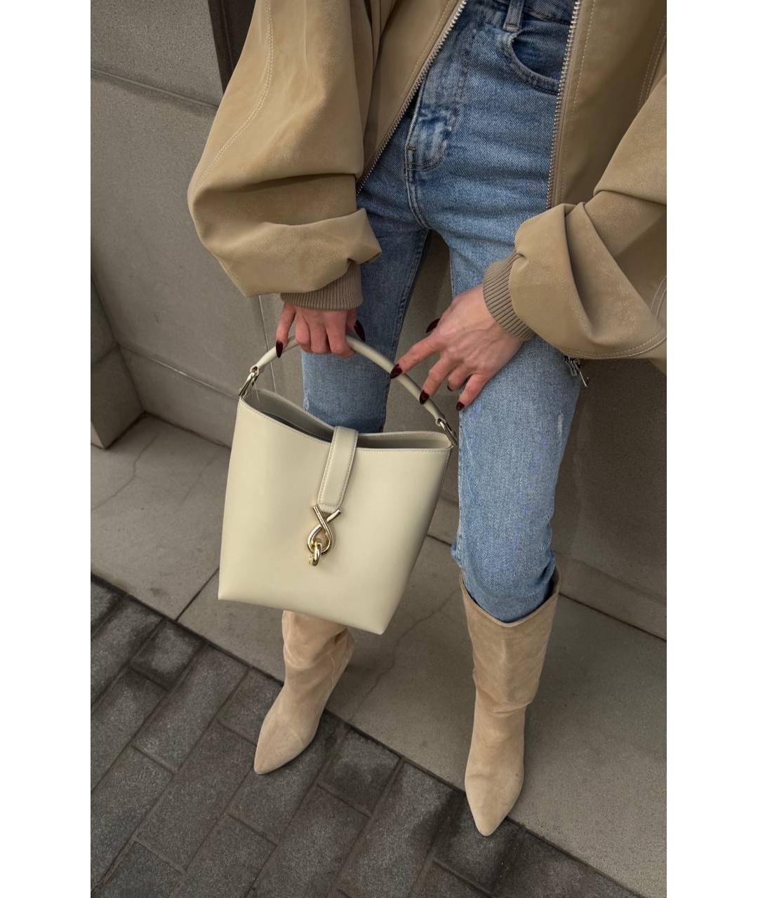 FURLA Бежевая кожаная сумка через плечо, фото 6