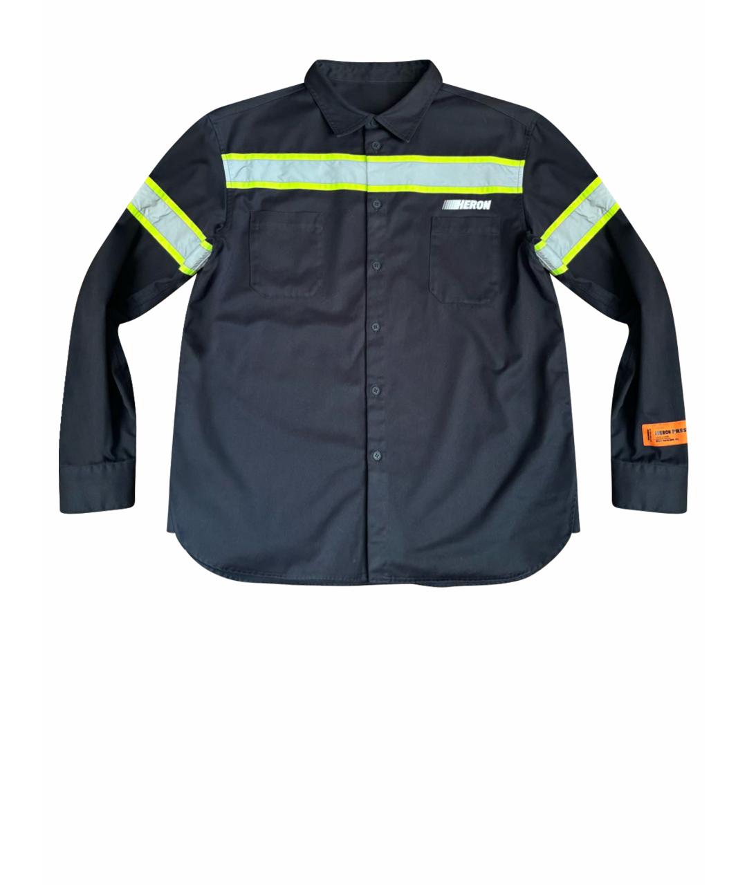 HERON PRESTON Черная хлопко-полиэстеровая кэжуал рубашка, фото 1