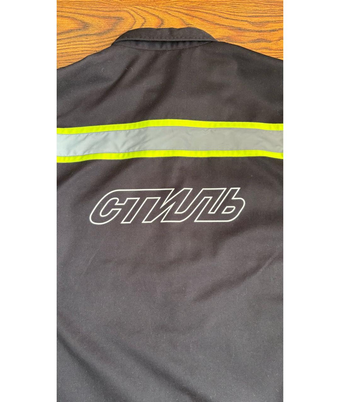 HERON PRESTON Черная хлопко-полиэстеровая кэжуал рубашка, фото 6