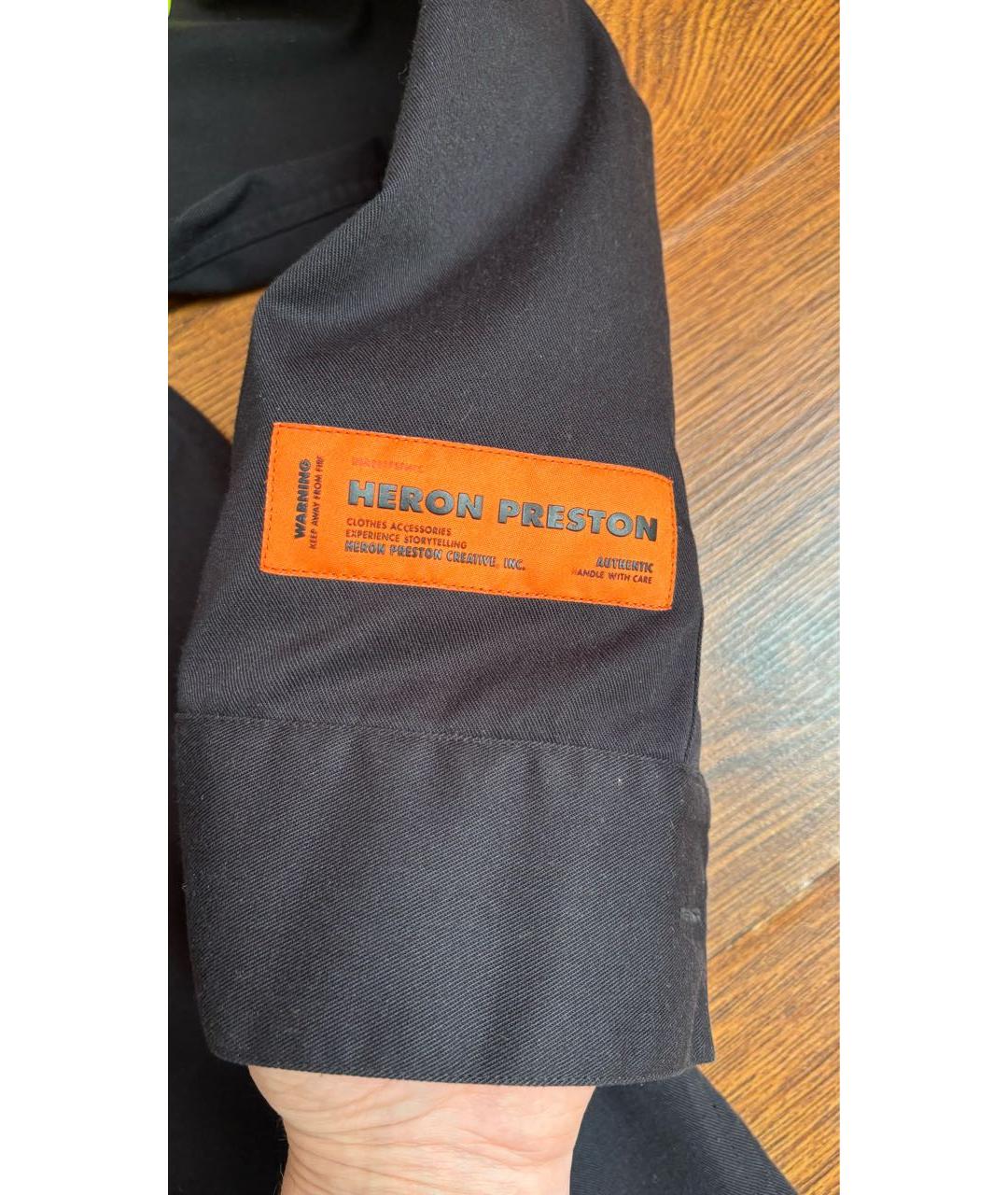 HERON PRESTON Черная хлопко-полиэстеровая кэжуал рубашка, фото 4