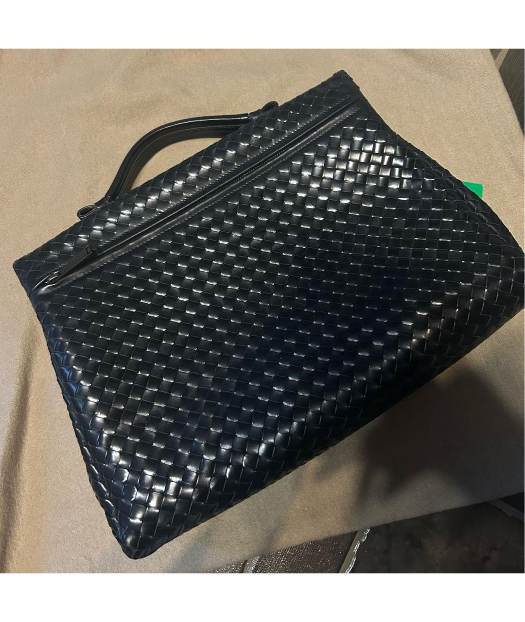 BOTTEGA VENETA Черный кожаный портфель, фото 3